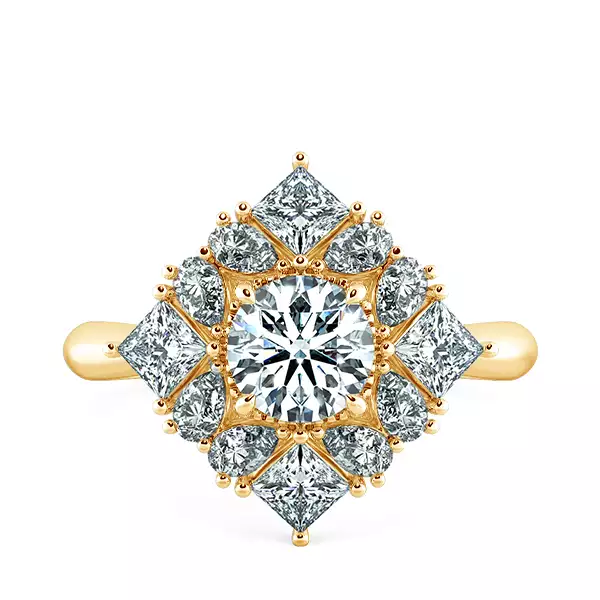 Nhẫn Kim Cương Princess Diamond Halo NKC2508 2